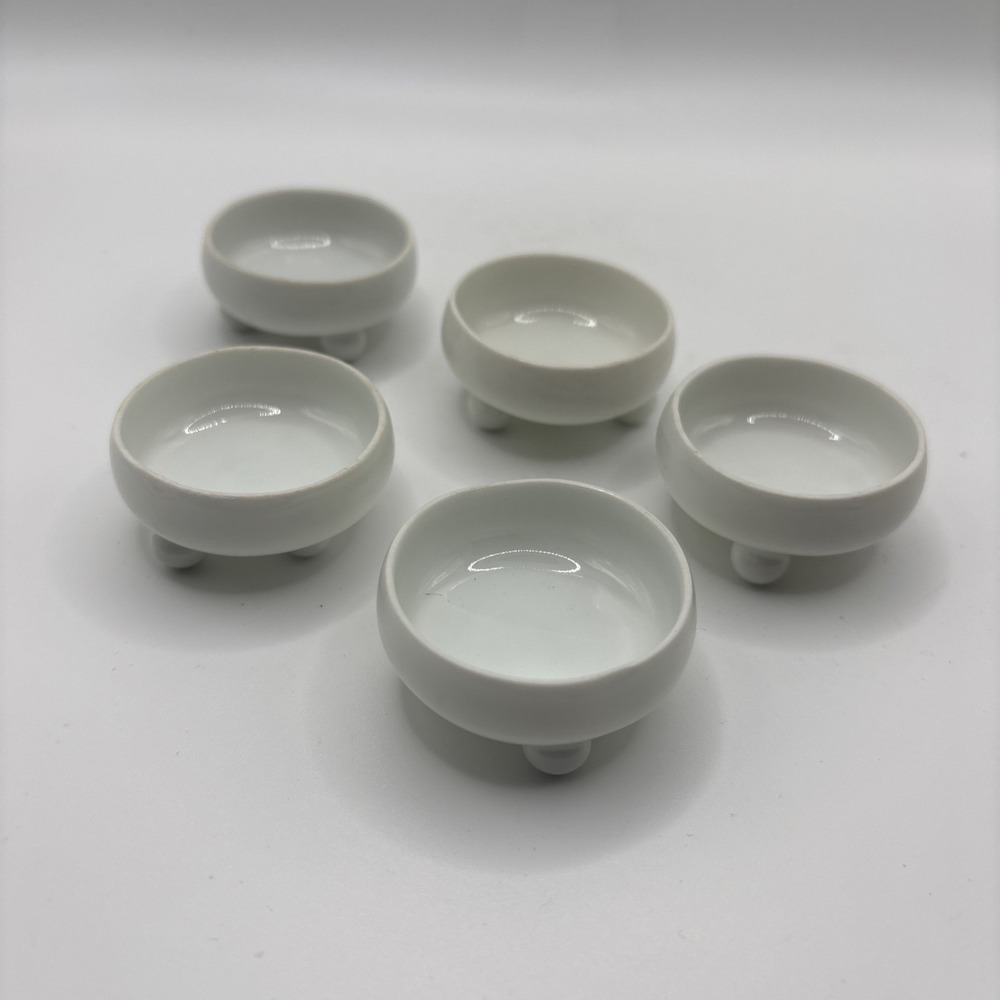 Antique EPIAG Czechoslovakia Porcelain Footed Open Salt Cellars Set of 5